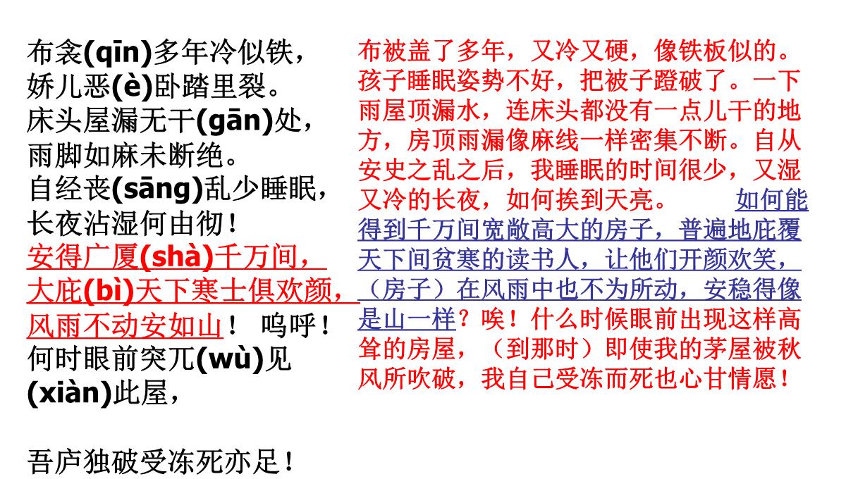 高考语文必背篇之第28篇----《茅屋为秋风所破歌》(杜甫)---安乡一中--龚德国PPT模板_13