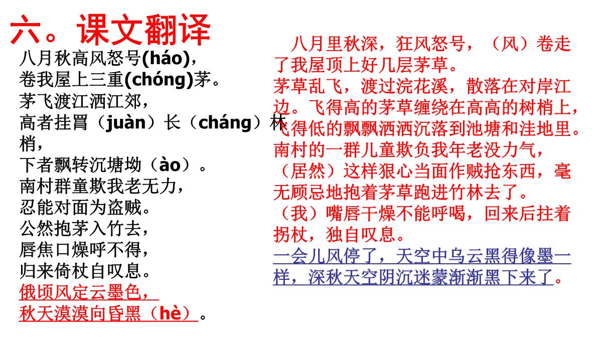 高考语文必背篇之第28篇----《茅屋为秋风所破歌》(杜甫)---安乡一中--龚德国PPT模板_12