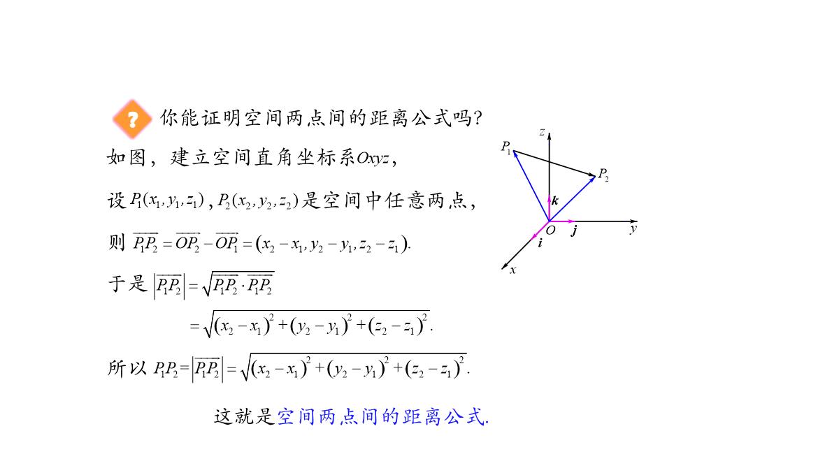 高中数学人教A版选择性必修第一册张一章1.3.2空间向量运算的坐标表示-课件(共22张PPT)PPT模板_65