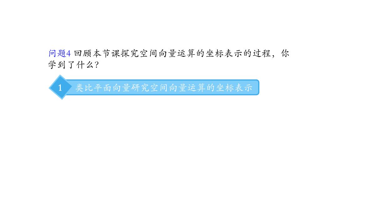 高中数学人教A版选择性必修第一册张一章1.3.2空间向量运算的坐标表示-课件(共22张PPT)PPT模板_107