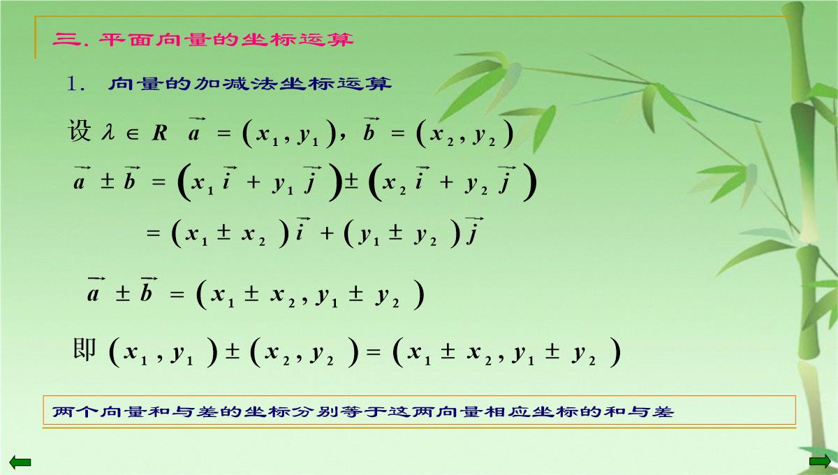 数学高二上册-8.1--平面向量的坐标运算(一)-课件(共17张PPT)PPT模板_09