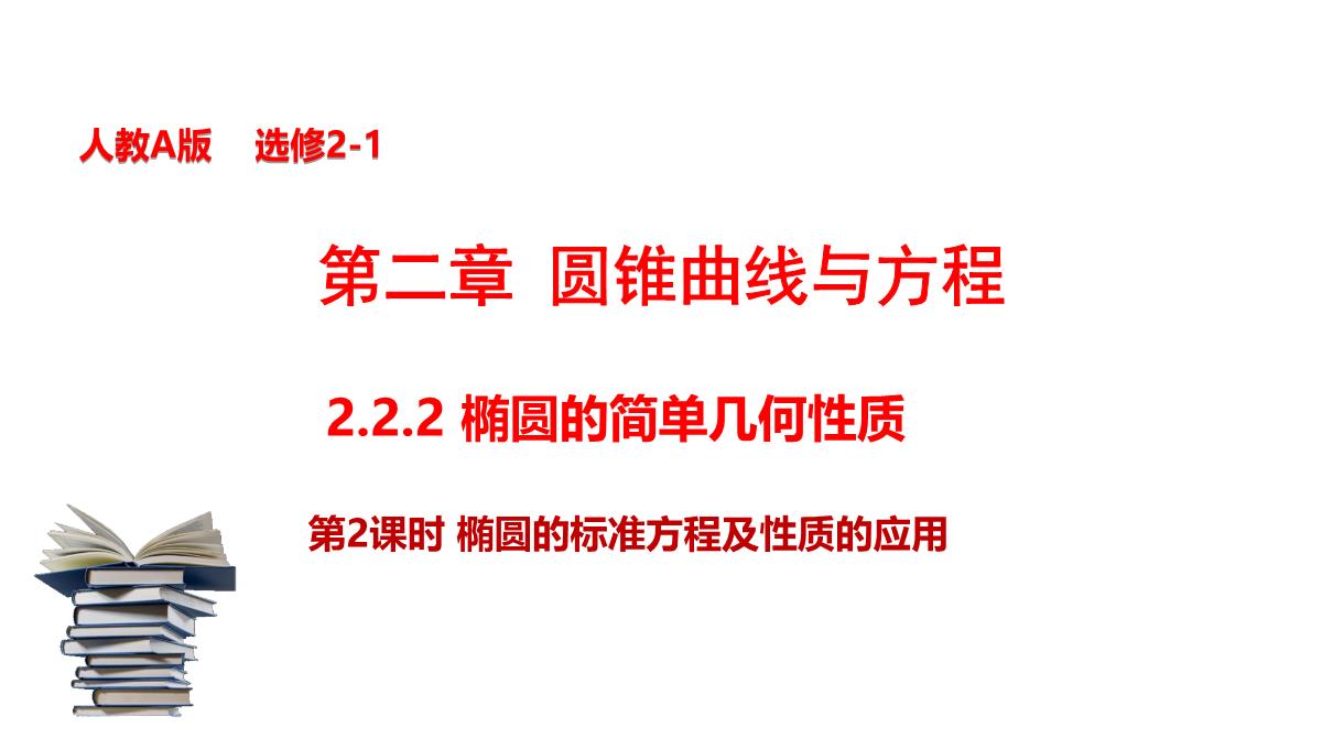 专题2.2.2-椭圆的简单几何性质(第二课时)椭圆的标准方程及性质的应用(课件)高二数学同步精品课堂PPT模板