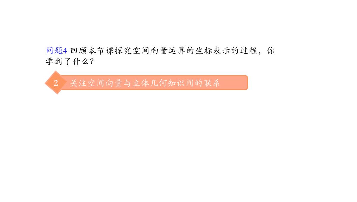 高中数学人教A版选择性必修第一册张一章1.3.2空间向量运算的坐标表示-课件(共22张PPT)PPT模板_111