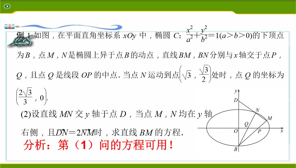 江苏2020届高三数学二轮复习-第12讲--利用椭圆中相关点法探求直线的斜率问题基础版(共49张PPT)PPT模板_19