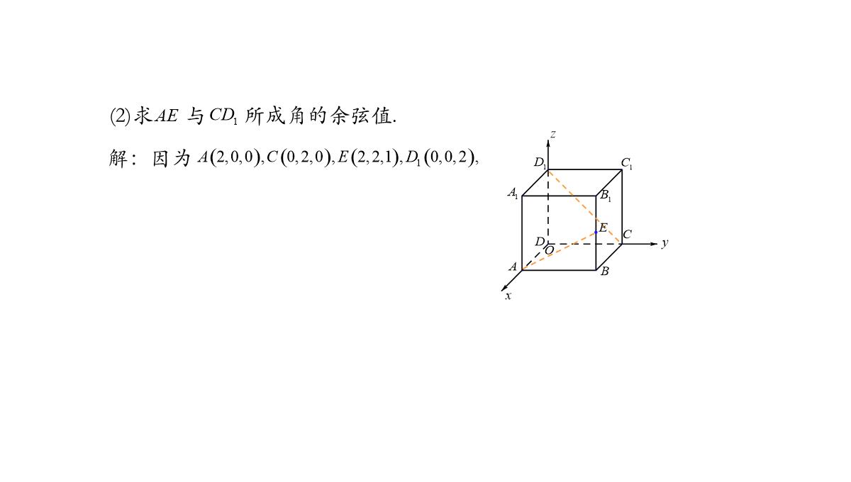 高中数学人教A版选择性必修第一册张一章1.3.2空间向量运算的坐标表示-课件(共22张PPT)PPT模板_94