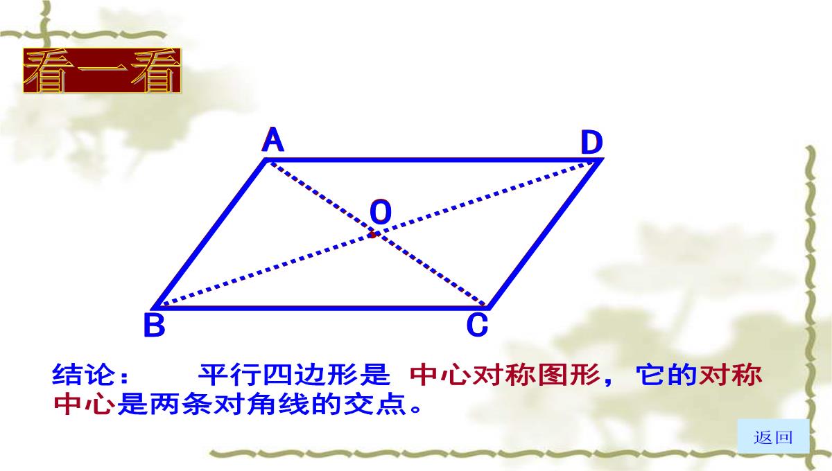 冀冀教版八年级下册数学课件22.1式平行四边形的性质-(共19张PPT)PPT模板_06