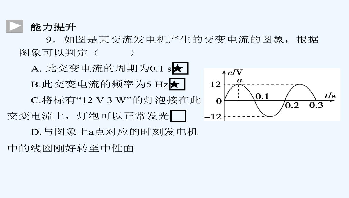 2014-2015学年高中物理复习课件：3.3-交变电流同步辅导与检测课件-新人教版选修1-1PPT模板_26