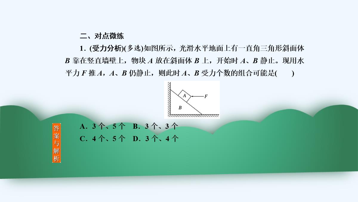 2019年度高三物理一轮复习课件：第二章-第3讲　受力分析　共点力的平衡-PPT模板_07