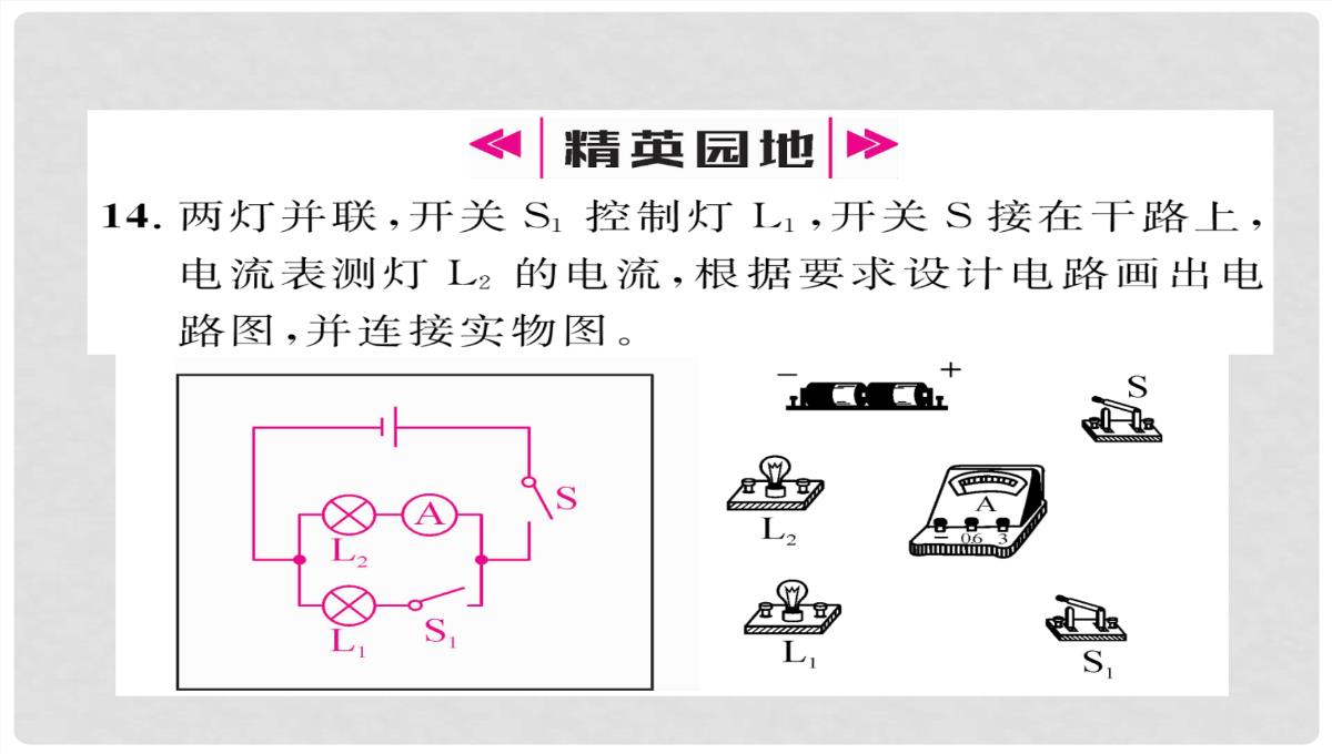 九年级物理全册-第15章-第4节电流的测量练习课件-（新版）新人教版PPT模板_20