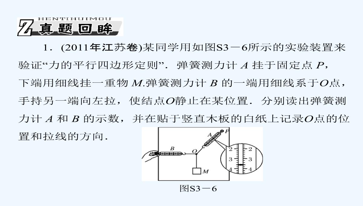 2021届高考物理《高考风向标》一轮复习课件：专题二-实验三-验证力的平行四边形定则PPT模板_13