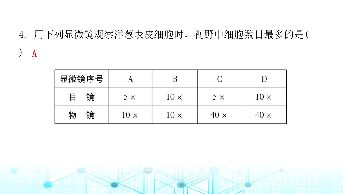 最新人教版七年级上册生物第二单元第1章细胞是生命活动的基本单位第1节练习使用显微镜PPT模板_06