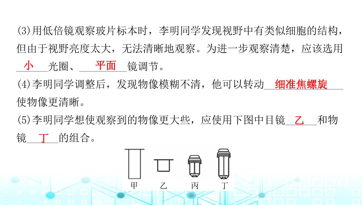 最新人教版七年级上册生物第二单元第1章细胞是生命活动的基本单位第1节练习使用显微镜PPT模板_16