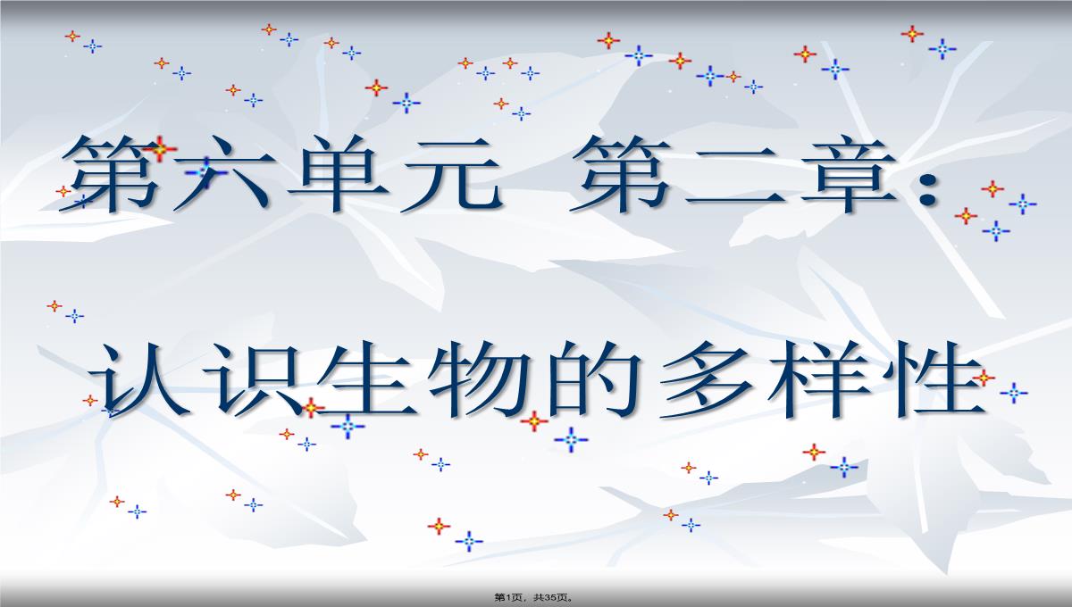 2013年人教版八年级生物上册第六单元第二章《认识生物的多样性》课件PPT模板