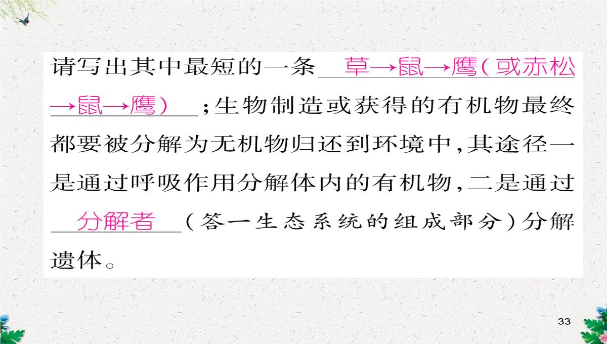 七年级生物上册人教版同步作业课件：1.2.3-生物圈是最大的生态系统PPT模板_33