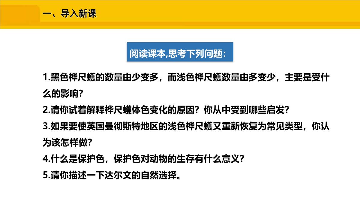 八年级生物下册人教版生物进化的原因PPT模板_02