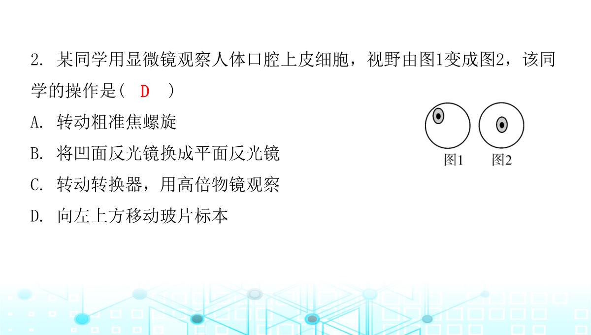 最新人教版七年级上册生物第二单元第1章细胞是生命活动的基本单位第1节练习使用显微镜PPT模板_04