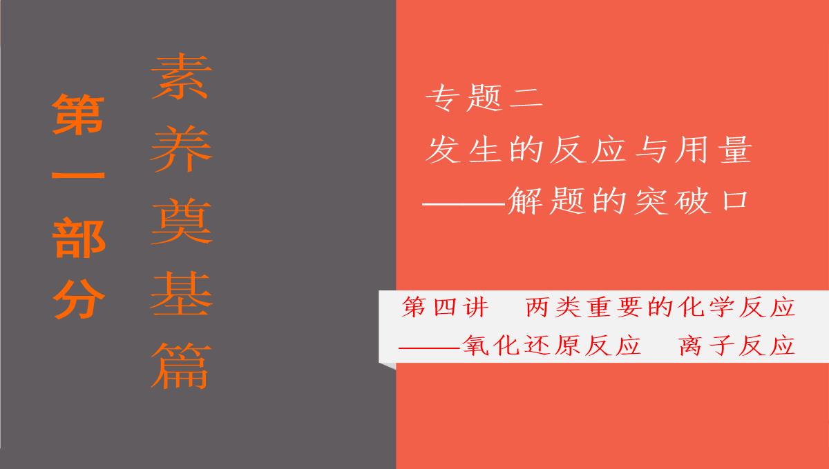 高三化学二轮复习专题二第四讲-两类重要的化学反应——氧化还原反应-离子反应课件PPT模板