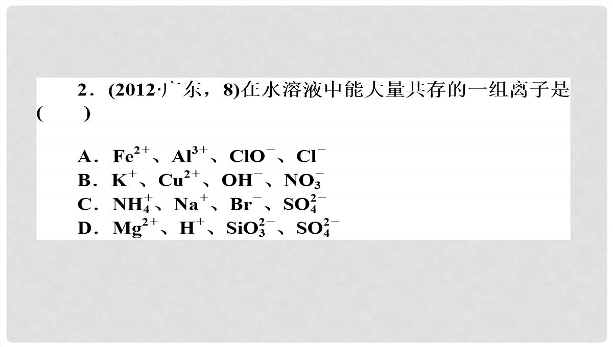 高考化学第二轮专题突破复习（备考导航+要点突破）-离子反应-氧化还原反应课件PPT模板_10