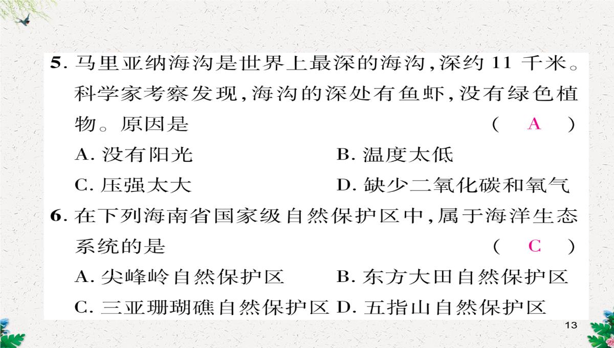 七年级生物上册人教版同步作业课件：1.2.3-生物圈是最大的生态系统PPT模板_13