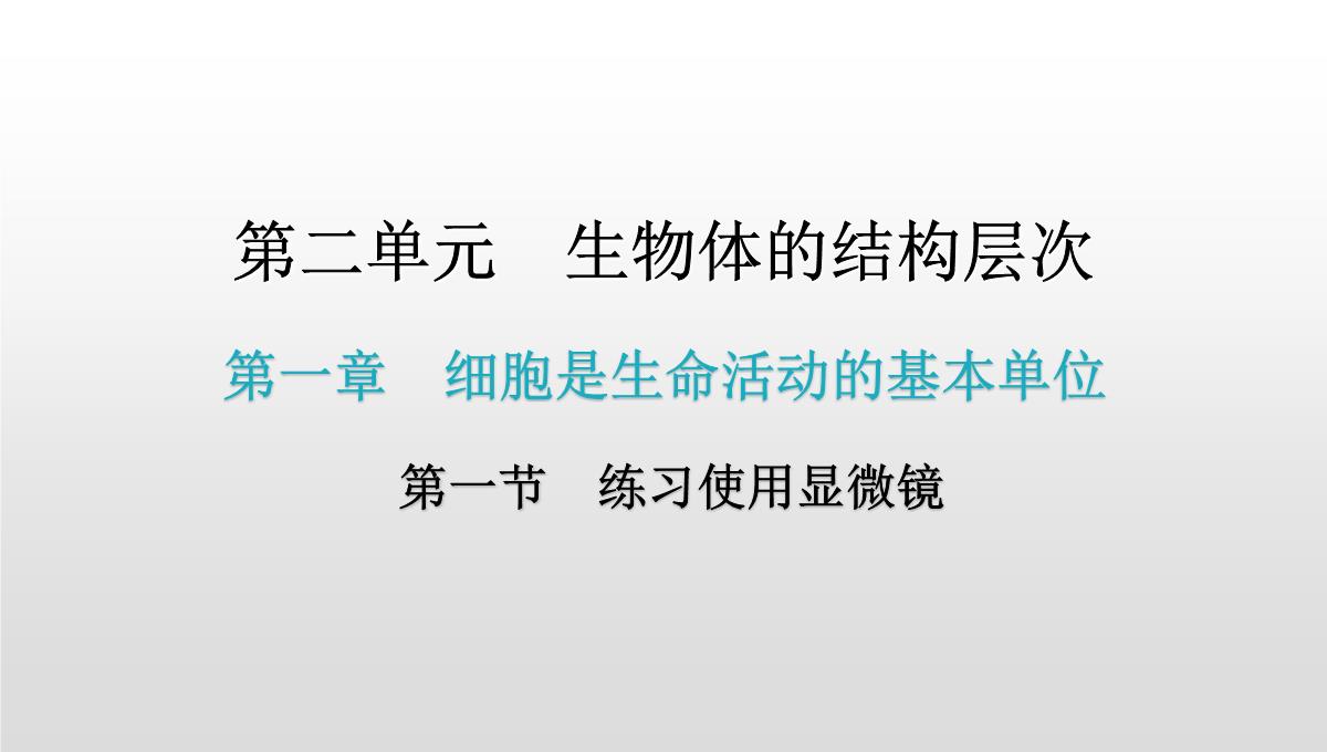 最新人教版七年级上册生物第二单元第1章细胞是生命活动的基本单位第1节练习使用显微镜PPT模板_02