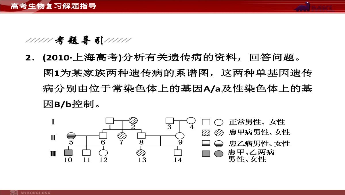 高考专题复习专题4---第3讲--遗传的基因规律、伴性遗传及人类遗传病与优生PPT模板_20