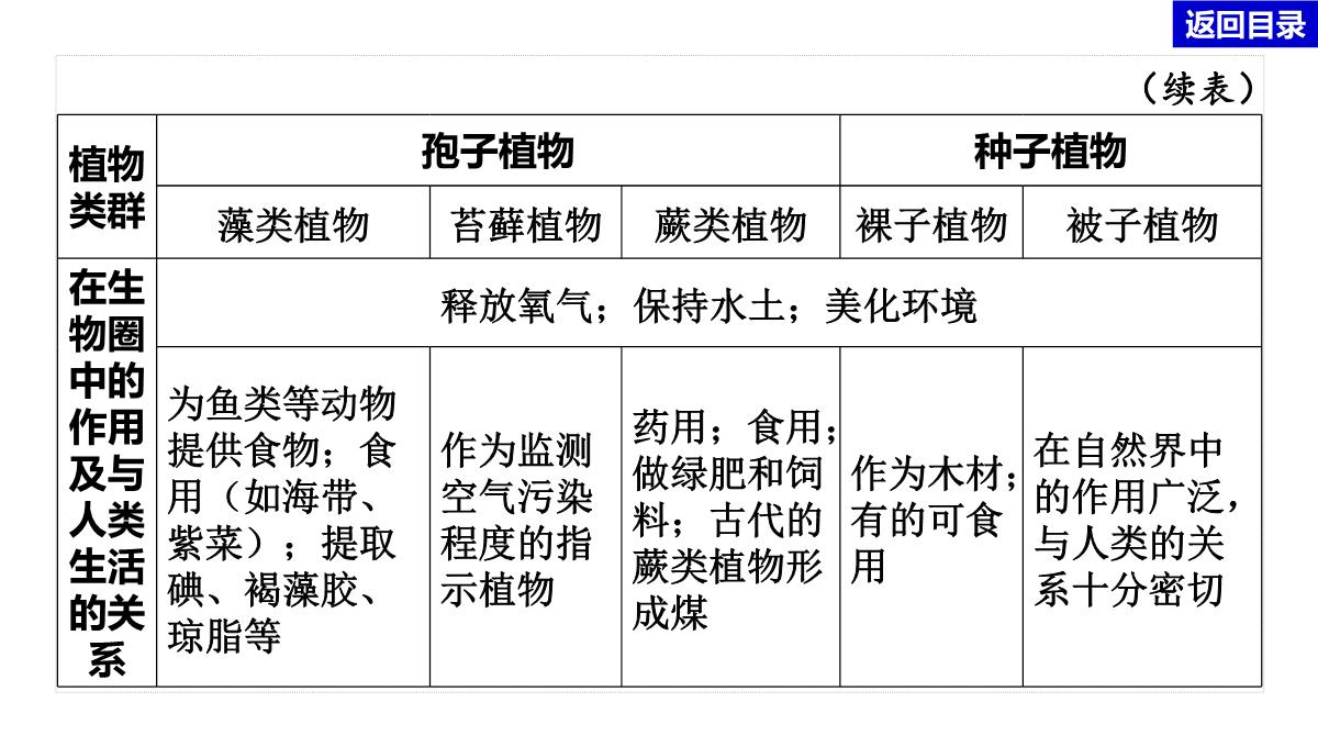 2022年中考生物总复习主题七生物的多样性-专题一生物圈中有哪些绿色植物PPT模板_09