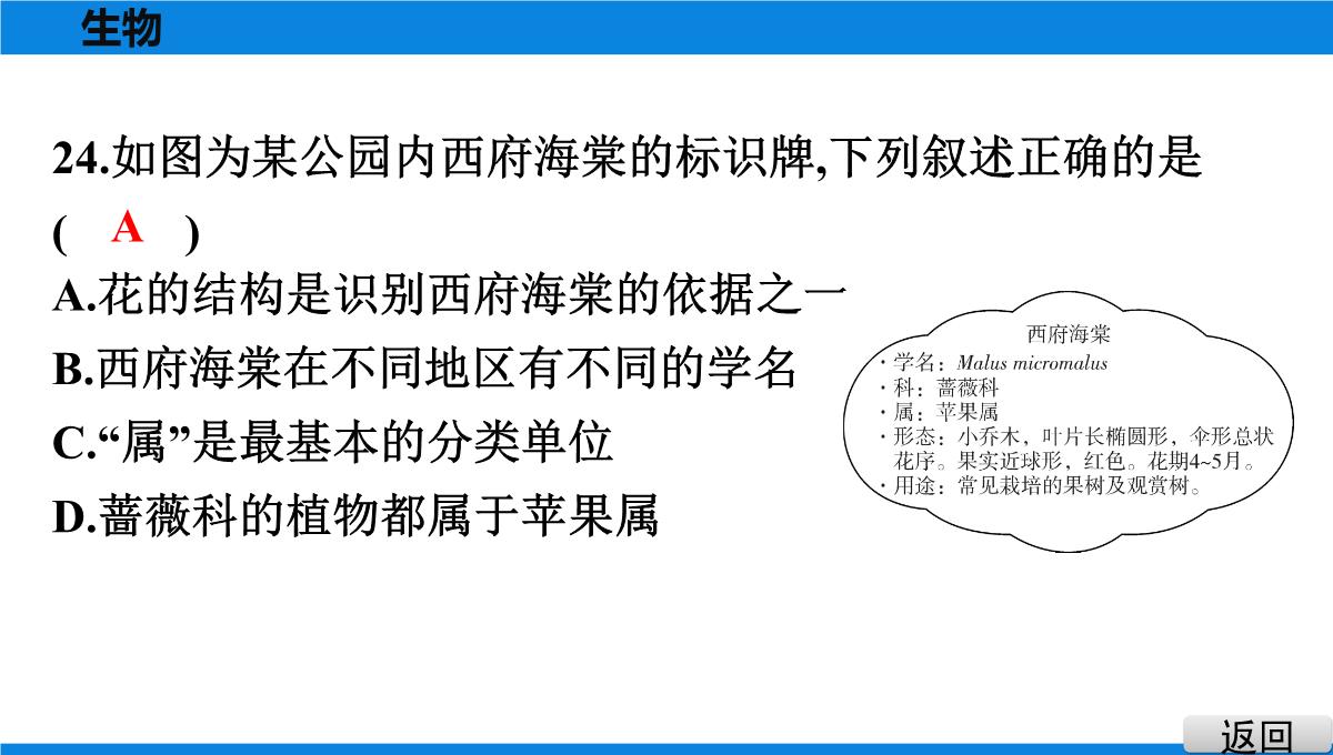 最新人教版中考生物复习第三部分-课标命题必考十大主题-专题四-生物的多样性PPT模板_28