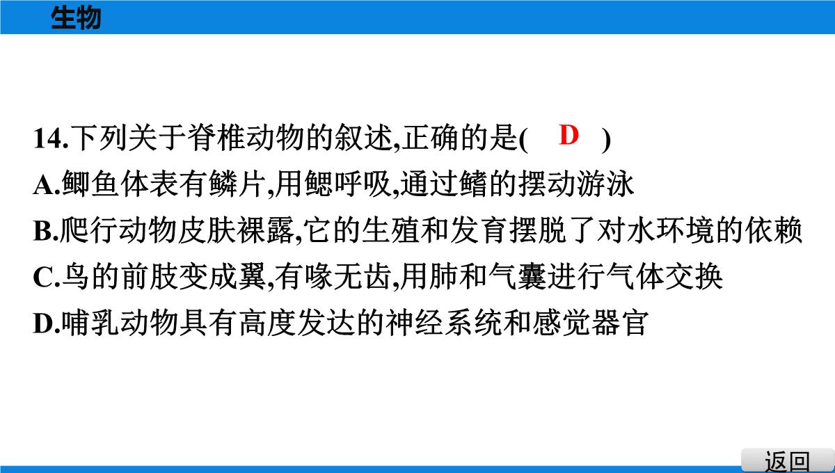 最新人教版中考生物复习第三部分-课标命题必考十大主题-专题四-生物的多样性PPT模板_18