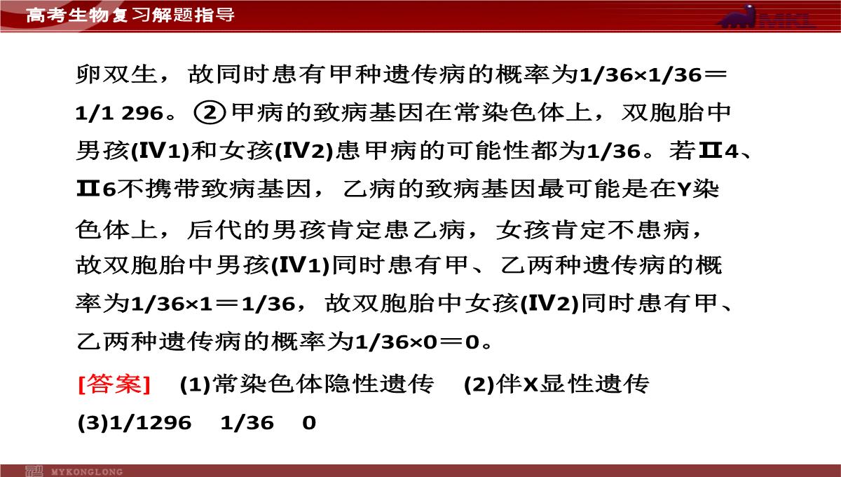 高考专题复习专题4---第3讲--遗传的基因规律、伴性遗传及人类遗传病与优生PPT模板_61