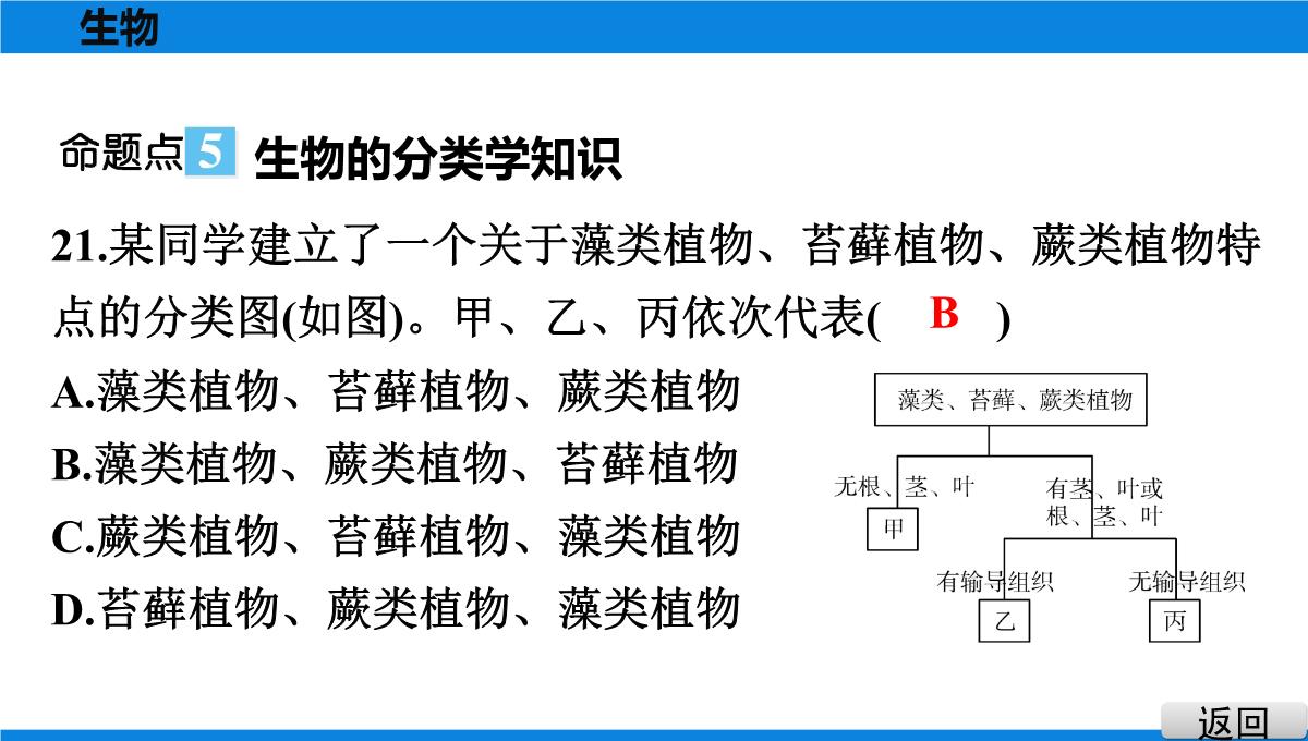 最新人教版中考生物复习第三部分-课标命题必考十大主题-专题四-生物的多样性PPT模板_25