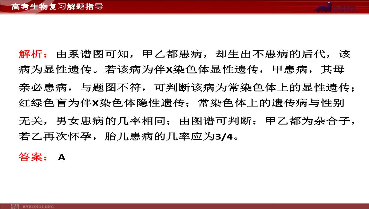 高考专题复习专题4---第3讲--遗传的基因规律、伴性遗传及人类遗传病与优生PPT模板_64