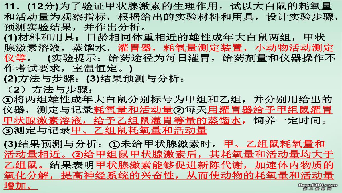 浙江省富阳市教研活动课高二生物动物激素的调节课件-新课标-人教版PPT模板_20