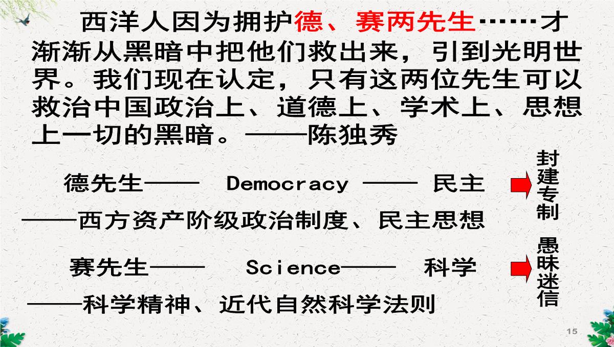 人教版高二历史必修三第5单元15-新文化运动与马克思主义的传播课件-(共38张PPT)PPT模板_15