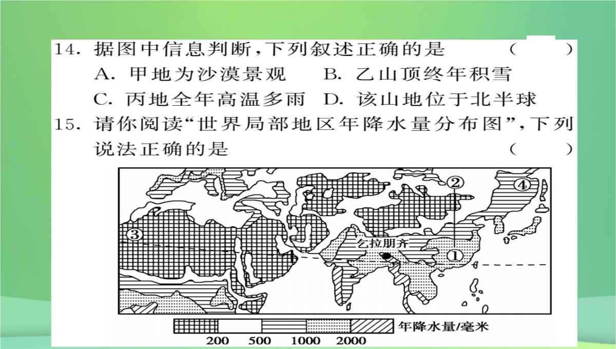 2018秋七年级地理上册第4章第三节影响气候的主要因素(第2课时海陆分布与气候地形地势与气候人类活动与气候PPT模板_13