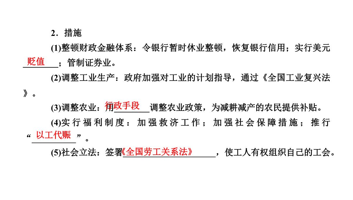 2020高考历史人教通用版新一线学案课件：第33讲-空前严重的资本主义世界经济危机与罗斯福新政PPT模板_15