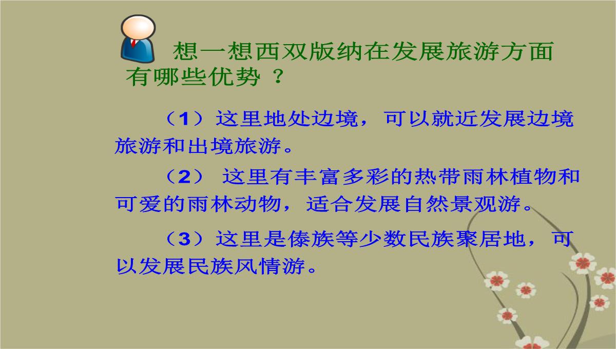 吉林省双辽市向阳乡中学八年级地理下册-第七章-第二节《西南边陲的特色旅游区—西双版纳》课件-新人教版PPT模板_35