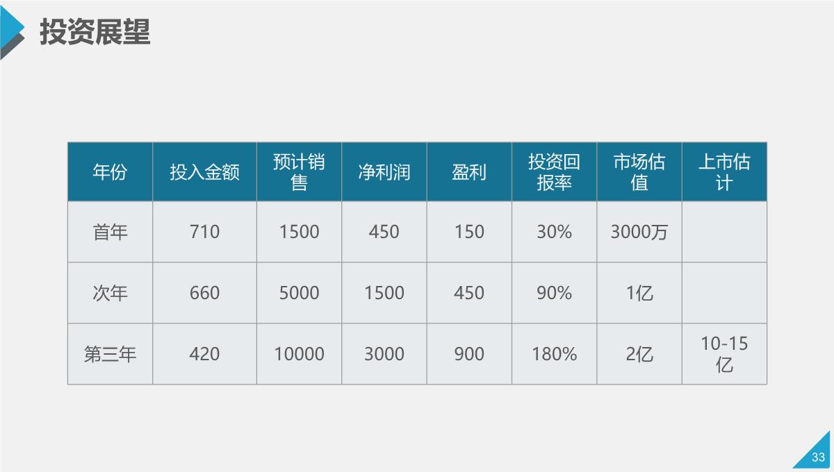 商业计划书投资回报PPT模板_33