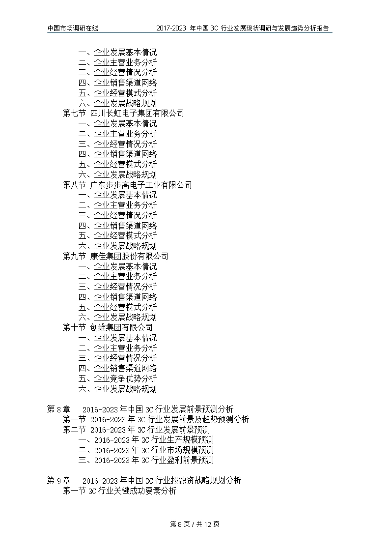 中国3C行业调研与分析报告Word模板_08