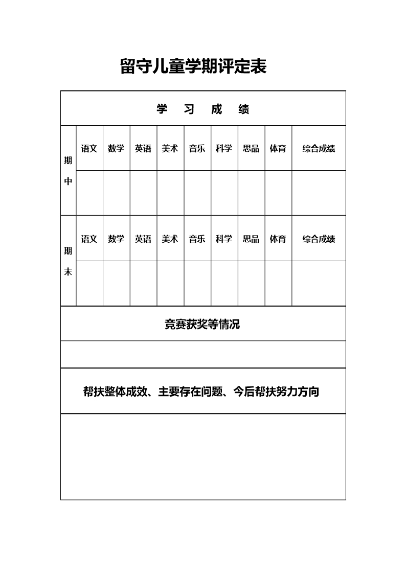 留守儿童成长档案Word模板_05