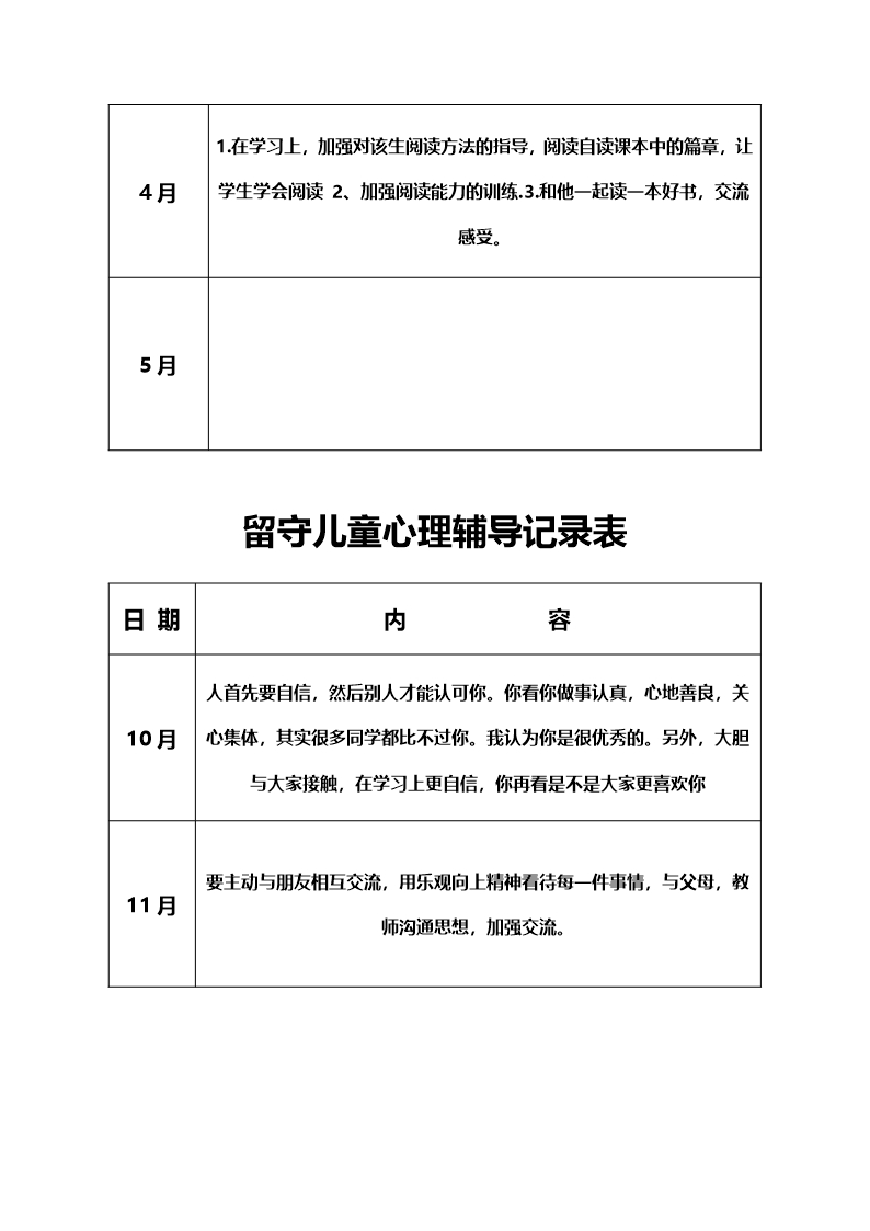 留守儿童成长档案Word模板_15