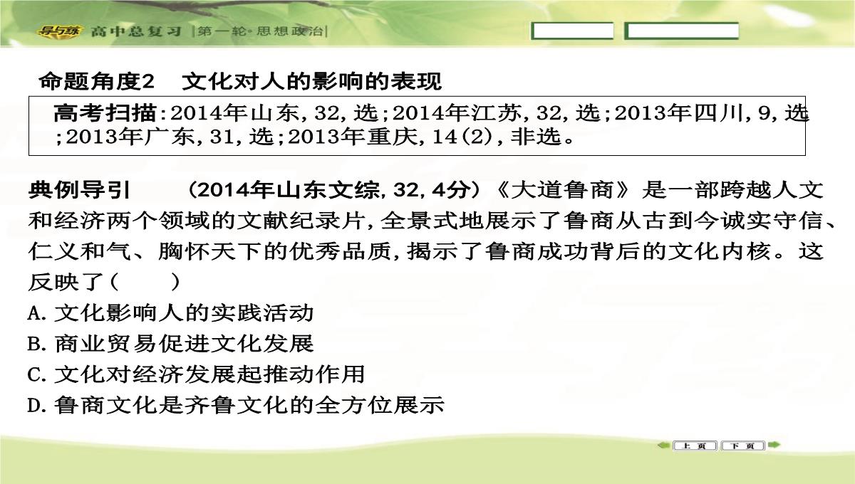 2016高三政治一轮复习课件：必修三-文化生活-第一单元-文化与生活-第二课-文化对人的影响PPT模板_16