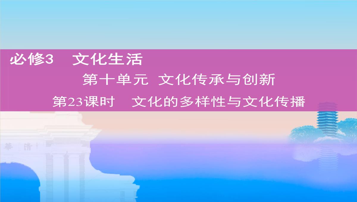 2019版高考政治北京专用一轮课件：第23课时-文化的多样性与文化传播-精品PPT模板