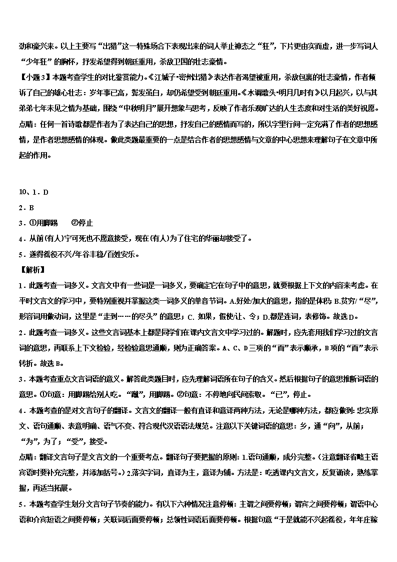 2022年湖北省武汉市武昌区北片重点中学中考语文适应性模拟试题含解析Word模板_10