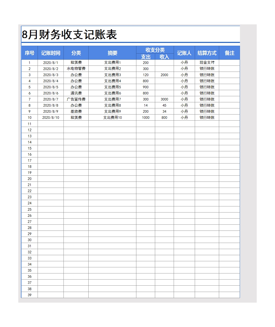 财务记账管理系统(全年记账)Excel模板_11