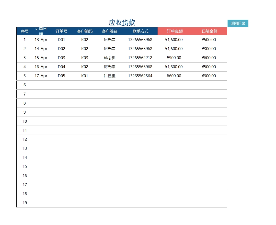 仓库进销存管理系统(应收应付)Excel模板_08