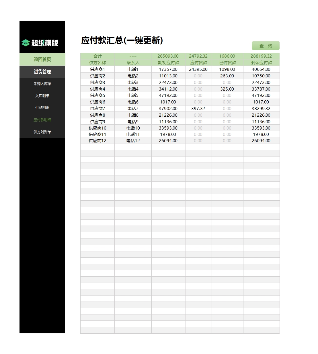 生产加工进销存管理系统Excel模板_10