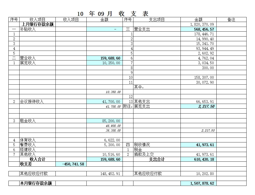 简易收支明细表Excel模板_09