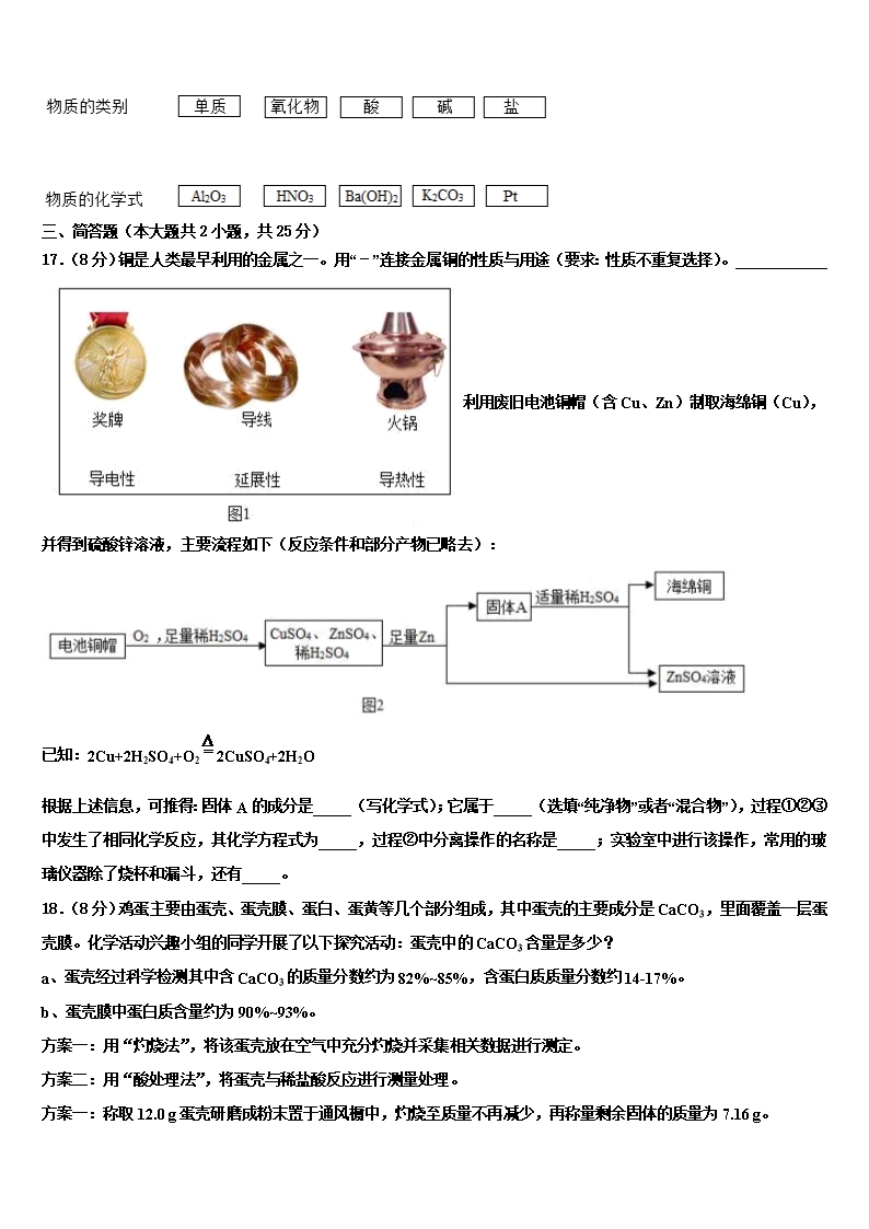 2022年山西省永济市重点达标名校初中化学毕业考试模拟冲刺卷含解析Word模板_05