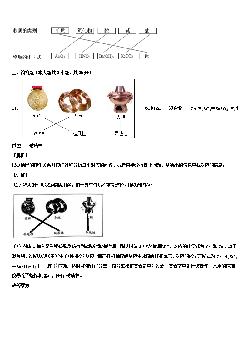 2022年山西省永济市重点达标名校初中化学毕业考试模拟冲刺卷含解析Word模板_12