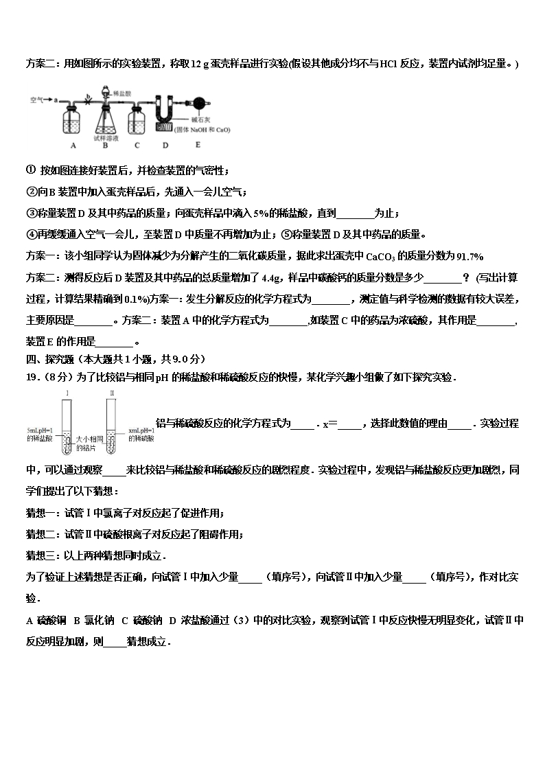 2022年山西省永济市重点达标名校初中化学毕业考试模拟冲刺卷含解析Word模板_06